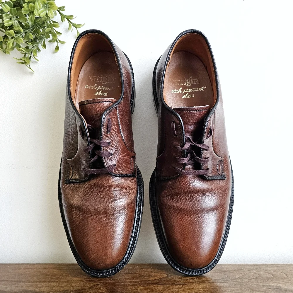 VTG Wright Arch Preserver Union Made USA Leather Oxford Shoes Men’s 8 Durexcel
